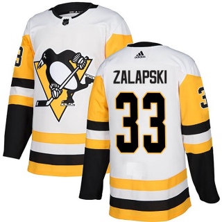 Youth Zarley Zalapski Pittsburgh Penguins Adidas Away Jersey - Authentic White